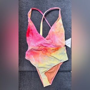 Dippin’ Daisy’s Tie Die Velvet One Piece Bathing Suit - size L